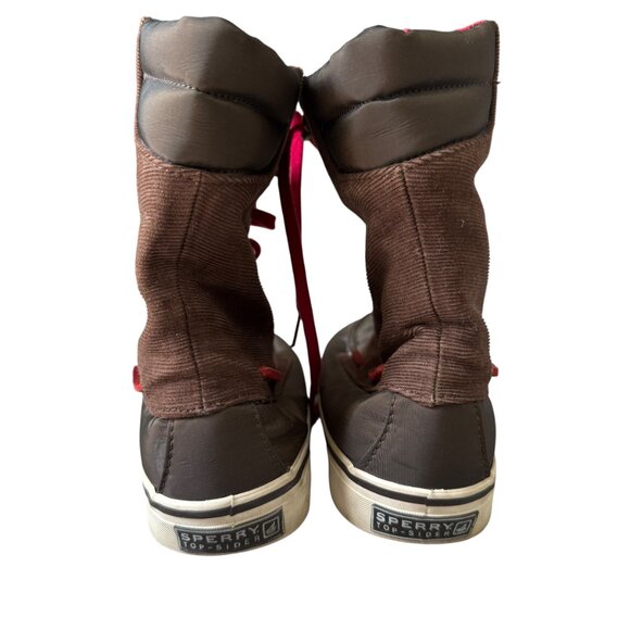 Sperry Top Sider 9301242 brown lace up boots shoes warm plaid interior 6 1/2M - Picture 4 of 9
